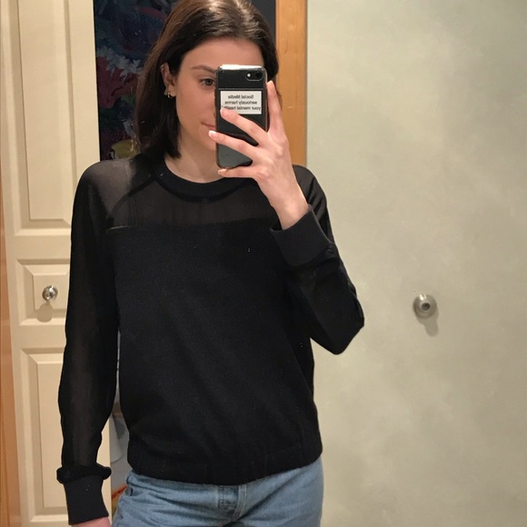 Armani Exchange black long sleeve mesh crewneck - Picture 3 of 4